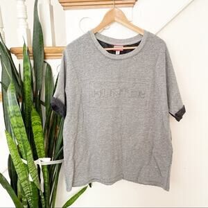 HUNTER x Targer Gray short sleeves blouse logo M